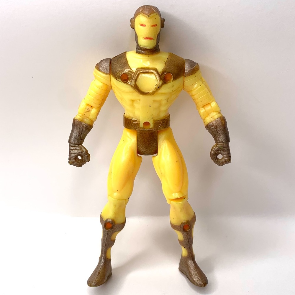 Marvel Iron Man 5” Action Figure Toy Biz 1996 Vintage Yellow Subterranean Armor